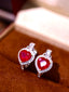 14K GOLD 2.74 CTW VIVID RED NATURAL RUBY & DIAMOND EARRINGS