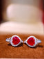 14K GOLD 2.74 CTW VIVID RED NATURAL RUBY & DIAMOND EARRINGS