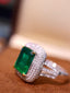 14K GOLD 4.80 CTW VIVID GREEN NATURAL EMERALD & DIAMOND RING