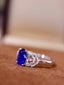 14K GOLD 1.28 CTW VIVID BLUE NATURAL SAPPHIRE & DIAMOND RING