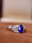 14K GOLD 1.28 CTW VIVID BLUE NATURAL SAPPHIRE & DIAMOND RING