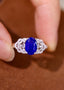 14K GOLD 1.28 CTW VIVID BLUE NATURAL SAPPHIRE & DIAMOND RING