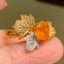 14K GOLD 2.7 CT NATURAL SPESSARTINE & DIAMOND RING