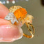 14K GOLD 2.7 CT NATURAL SPESSARTINE & DIAMOND RING