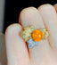 14K GOLD 2.7 CT NATURAL SPESSARTINE & DIAMOND RING