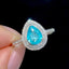 14K GOLD 0.95 CT NATURAL PARAIBA TOURMALINE & DIAMOND RING