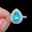 14K GOLD 0.95 CT NATURAL PARAIBA TOURMALINE & DIAMOND RING