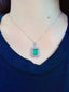 14K GOLD 3.86 CTW VIVID GREEN NATURAL EMERALD & DIAMOND PENDANT