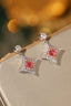 14K GOLD 0.70 CTW NATURAL PINK DIAMOND & DIAMOND EARRINGS