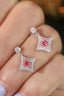 14K GOLD 0.70 CTW NATURAL PINK DIAMOND & DIAMOND EARRINGS