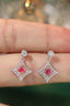 14K GOLD 0.70 CTW NATURAL PINK DIAMOND & DIAMOND EARRINGS