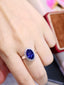 14K GOLD 3.53 CTW NATURAL TANZANITE & DIAMOND RING