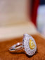 14K GOLD 1.57 CTW NATURAL YELLOW DIAMOND & DIAMOND RING/PENDANT