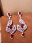 14K GOLD 6.06 CTW VIVID RED NATURAL RUBY & DIAMOND EARRINGS