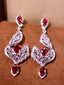 14K GOLD 6.06 CTW VIVID RED NATURAL RUBY & DIAMOND EARRINGS