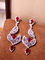 14K GOLD 6.06 CTW VIVID RED NATURAL RUBY & DIAMOND EARRINGS