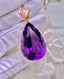 14K GOLD 36.6 CT NATURAL AMETHYST & DIAMOND PENDANT