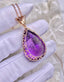 14K GOLD 36.6 CT NATURAL AMETHYST & DIAMOND PENDANT