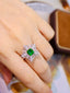 14K GOLD 2.48 CTW VIVID GREEN NATURAL EMERALD & DIAMOND RING