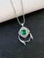 14K GOLD 3.03 CTW VIVID GREEN NATURAL EMERALD & DIAMOND RING/PENDANT