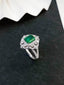 14K GOLD 3.03 CTW VIVID GREEN NATURAL EMERALD & DIAMOND RING/PENDANT