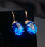 14K GOLD 21.81 CT NATURAL TOPAZ & DIAMOND EARRINGS