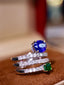 14K GOLD 2.11 CTW NATURAL SAPPHIRE & EMERALD RING