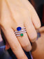 14K GOLD 2.11 CTW NATURAL SAPPHIRE & EMERALD RING