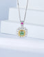 GIA CERTIFIED 14K GOLD 1.77 CTW NATURAL GREEN DIAMOND & DIAMOND NECKLACE