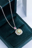 GIA CERTIFIED 14K GOLD 1.77 CTW NATURAL GREEN DIAMOND & DIAMOND NECKLACE