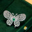 14K GOLD 0.90 CTW VIVID GREEN NATURAL EMERALD & DIAMOND BROOCH/PENDANT