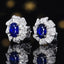 14K GOLD 1.35 CTW NATURAL SAPPHIRE & DIAMOND EARRINGS