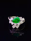 14K GOLD 2.00 CT VIVID GREEN NATURAL EMERALD & DIAMOND RING