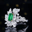 14K GOLD 2.17 CTW VIVID GREEN NATURAL EMERALD & DIAMOND RING