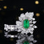 14K GOLD 2.17 CTW VIVID GREEN NATURAL EMERALD & DIAMOND RING