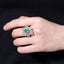 14K GOLD 2.17 CTW VIVID GREEN NATURAL EMERALD & DIAMOND RING