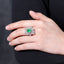 14K GOLD 2.17 CTW VIVID GREEN NATURAL EMERALD & DIAMOND RING