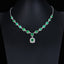 14K GOLD 16.02 CTW VIVID GREEN NATURAL EMERALD & DIAMOND NECKLACE