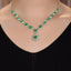 14K GOLD 16.02 CTW VIVID GREEN NATURAL EMERALD & DIAMOND NECKLACE