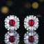 14K GOLD 1.57 CTW NATURAL RUBY & DIAMOND EARRINGS