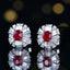 14K GOLD 1.57 CTW NATURAL RUBY & DIAMOND EARRINGS