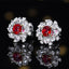 14K GOLD 1.20 CTW NATURAL RUBY & DIAMOND EARRINGS