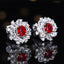 14K GOLD 1.20 CTW NATURAL RUBY & DIAMOND EARRINGS