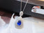 14K GOLD 1.10 CT NATURAL SAPPHIRE & DIAMOND PENDANT