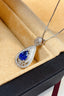 14K GOLD 1.10 CT NATURAL SAPPHIRE & DIAMOND PENDANT