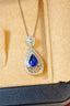 14K GOLD 1.10 CT NATURAL SAPPHIRE & DIAMOND PENDANT