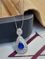 14K GOLD 1.10 CT NATURAL SAPPHIRE & DIAMOND PENDANT