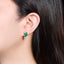 14K GOLD 3.19 CTW VIVID GREEN NATURAL EMERALD & SAPPHIRE EARRINGS