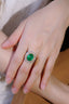 14K GOLD 7.86 CTW VIVID GREEN NATURAL EMERALD & DIAMOND RING