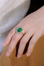 14K GOLD 7.86 CTW VIVID GREEN NATURAL EMERALD & DIAMOND RING